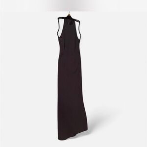 Calvin Klein mauve purple Halter Backless Cocktail Gown